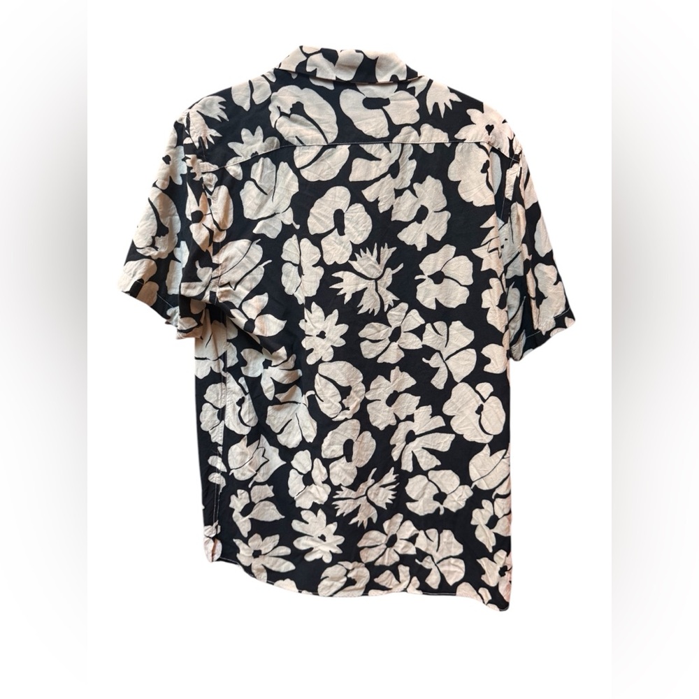 Zara Men’s Black and Cream Floral Button Down Shirt. Size S - Picture 4 of 8